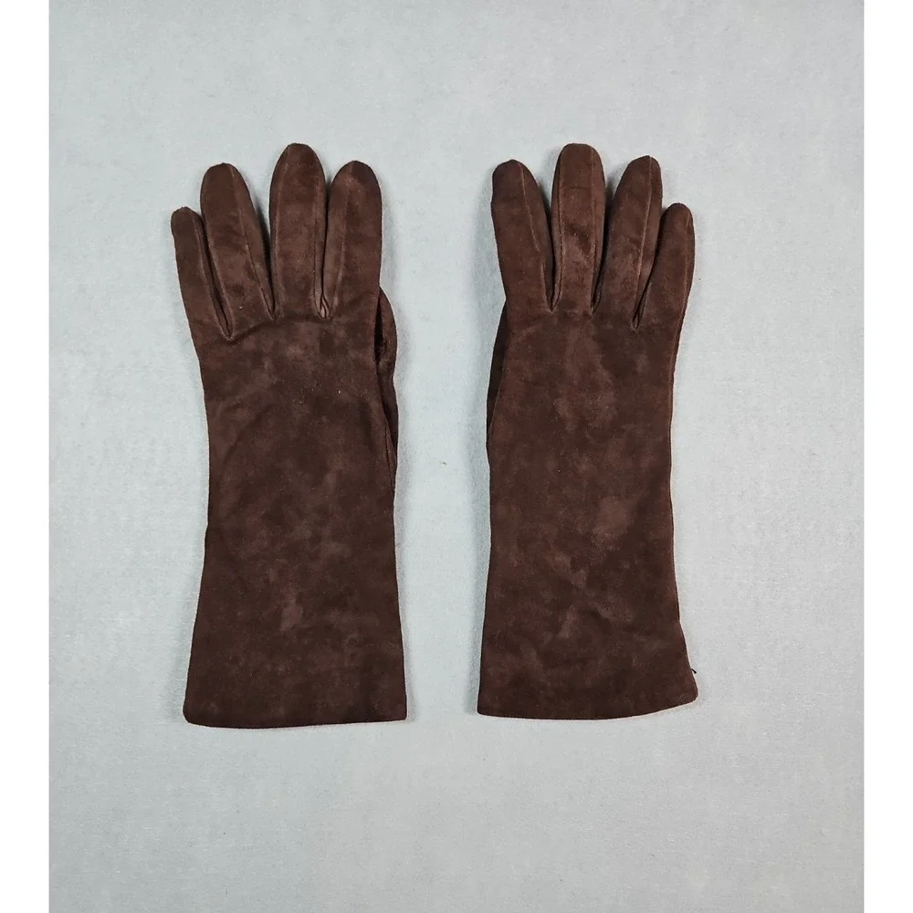 Coach Womens Brown Cashmere Lined Gloves Size 8